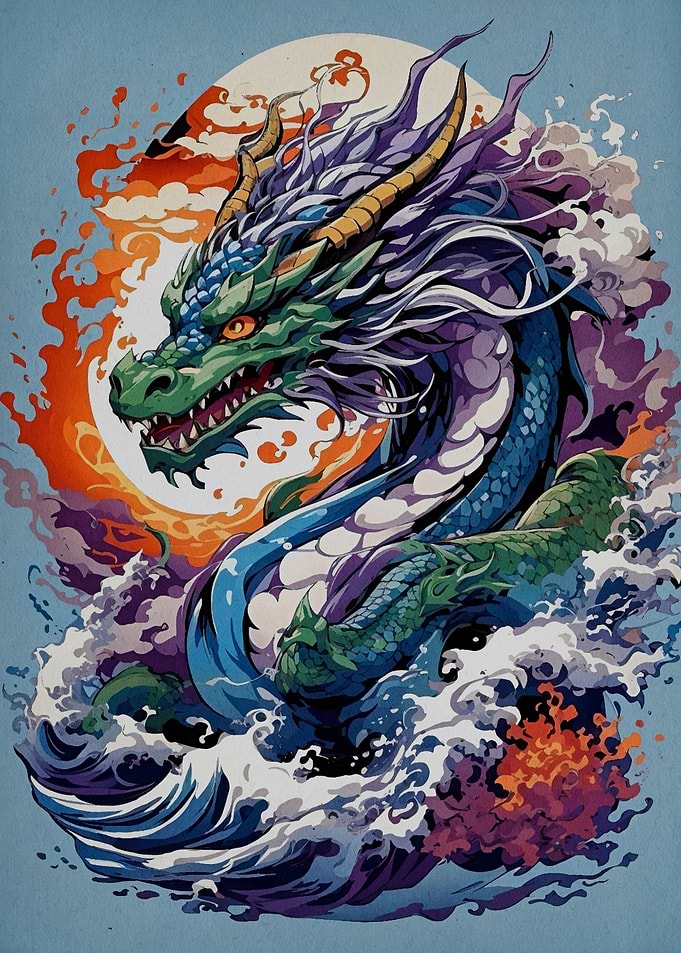 watercolor dragon