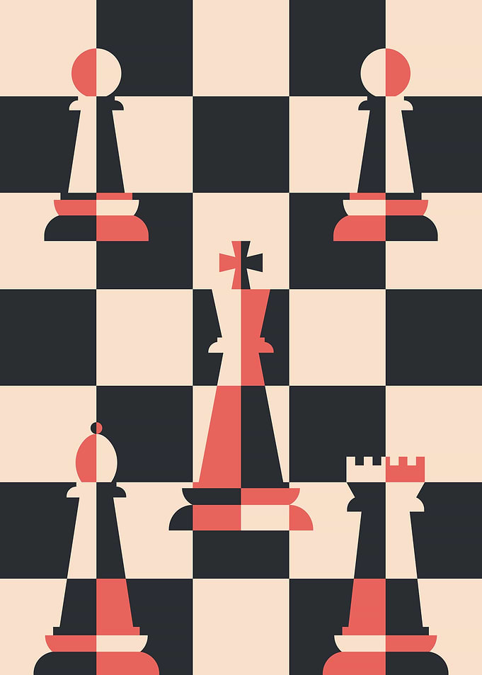 Abstract chess pieces