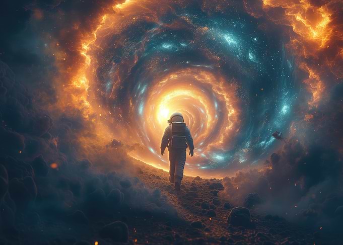 Astronaut and planet