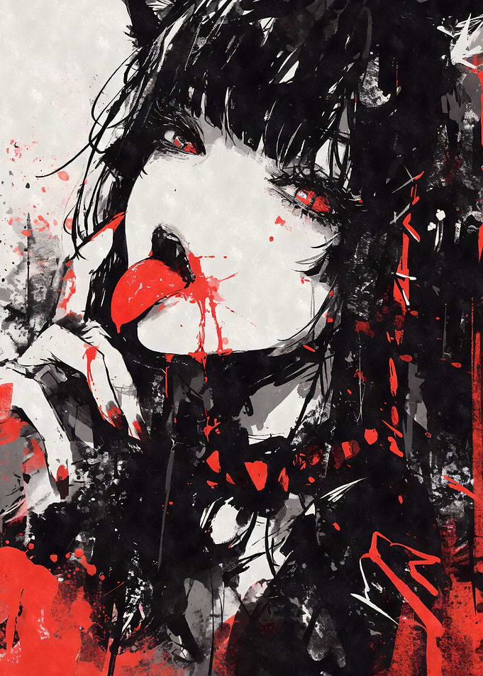 Anime Goth Cat Girl