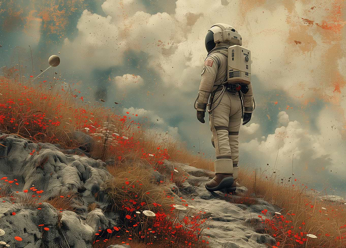 Astronaut and planet