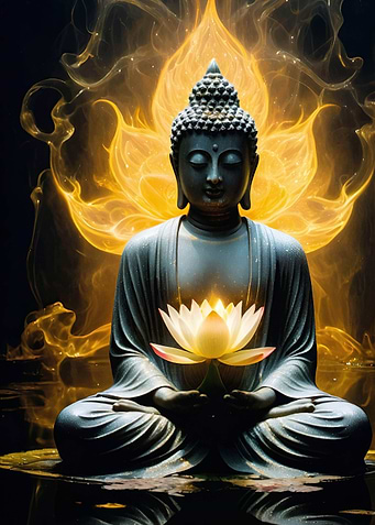 Buddha Beside Lotus
