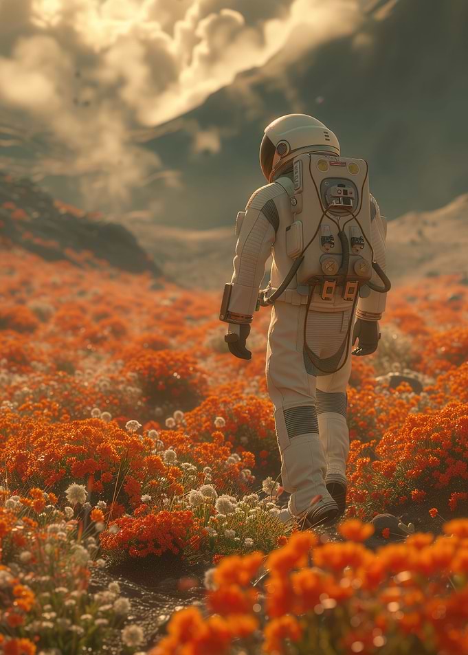 Astronaut and planet