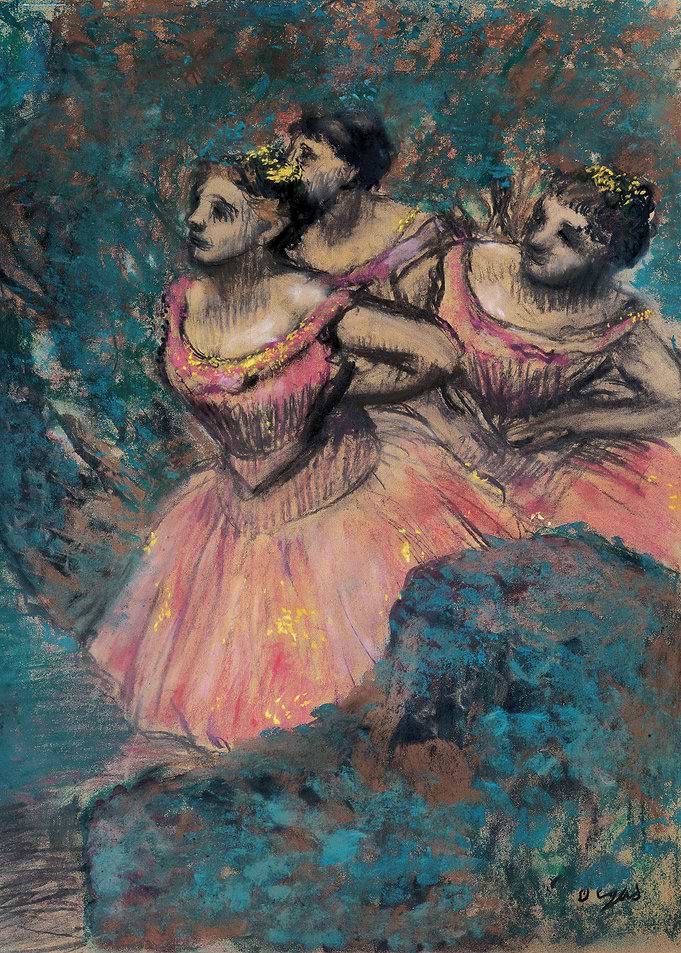 3 Dancers in Red Costumes