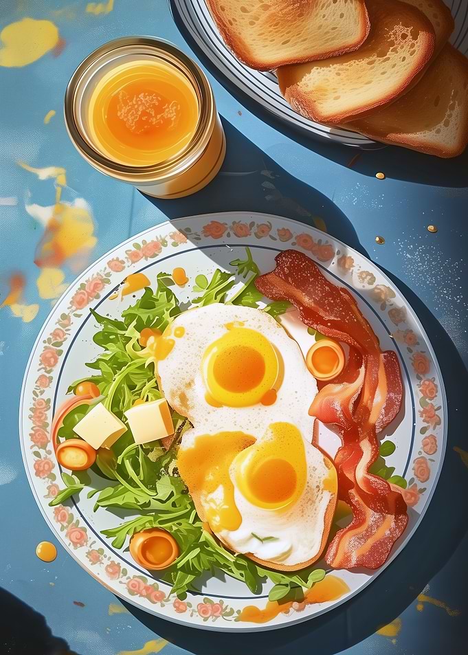 Ghibli style breakfast