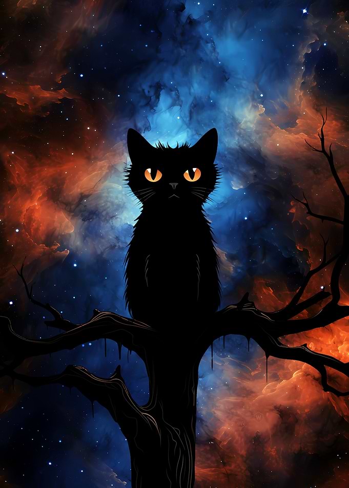 Space Cat Silhouette