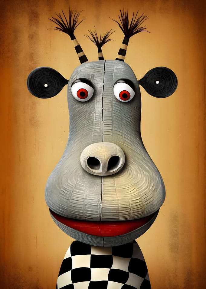 Quirky Hippo Cartoon