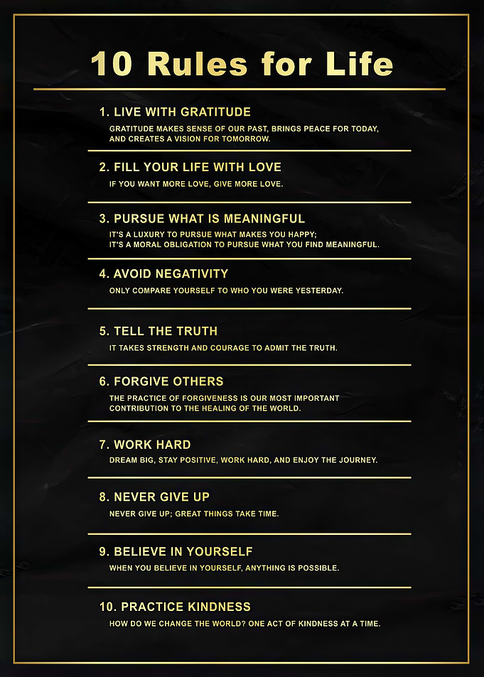 Rules Of Life black gold