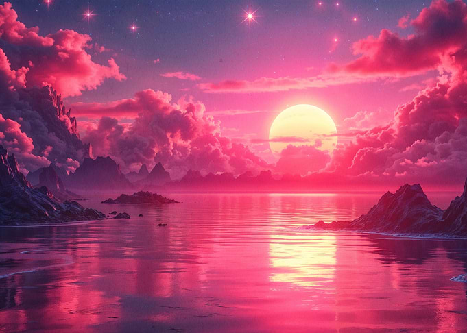 mountain sunset landscape
