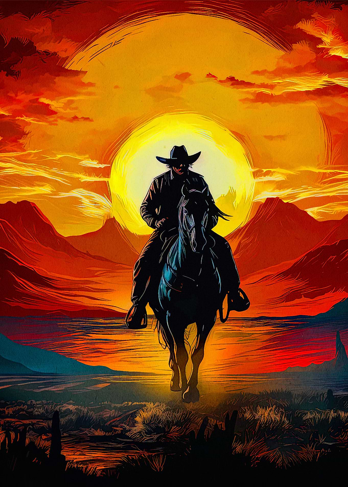 cowboy in the desert