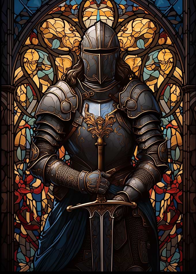 Black Knight Stained Glass