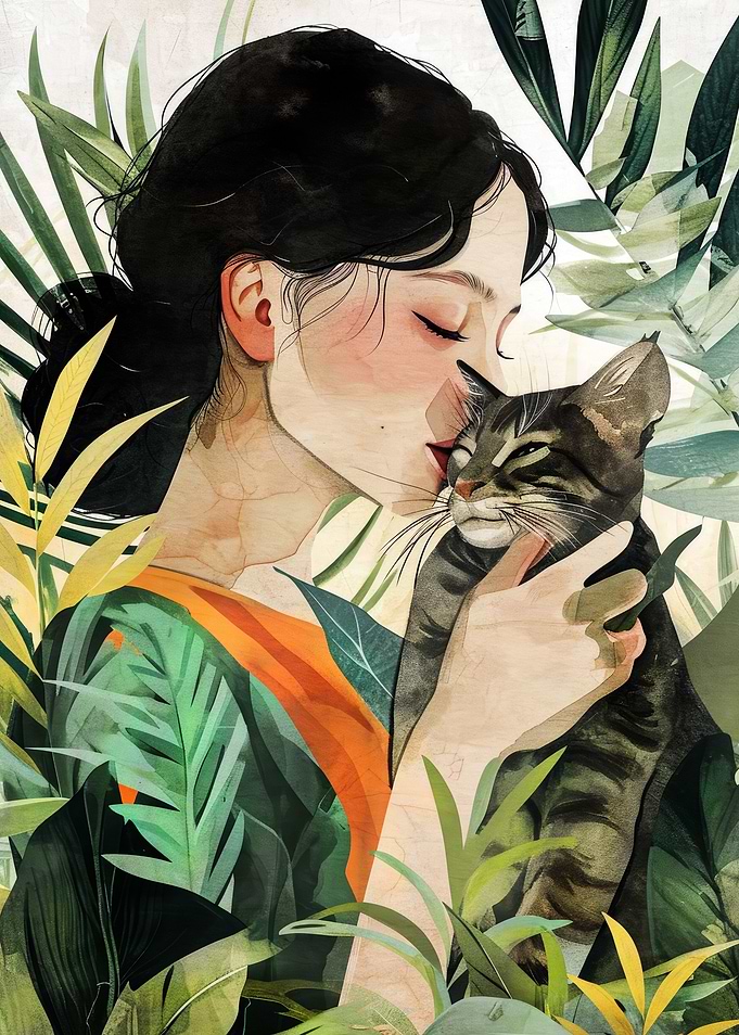 Kitty I love you cat art