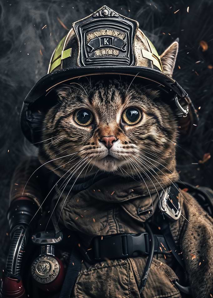 cat fire fighter