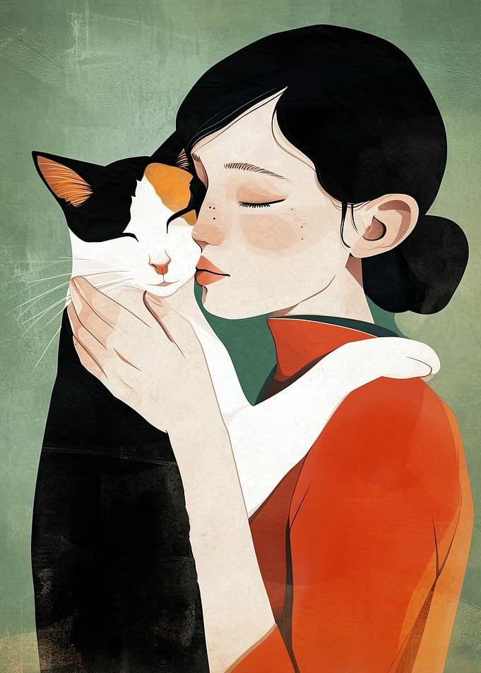 Kitty I love you cat art