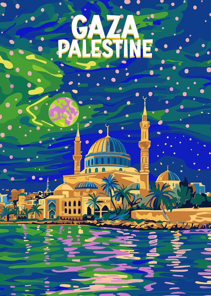 Gaza At Night Palestine