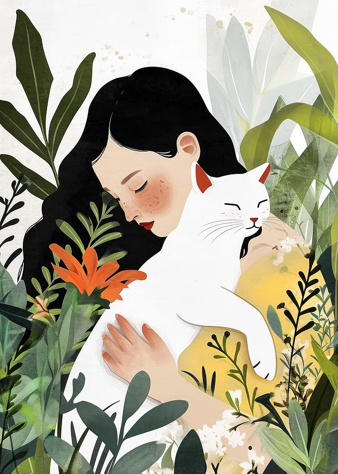 Kitty I love you cat art