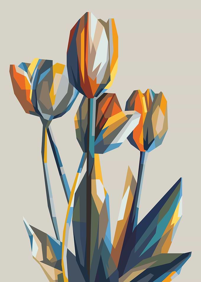 Tulip in colorful