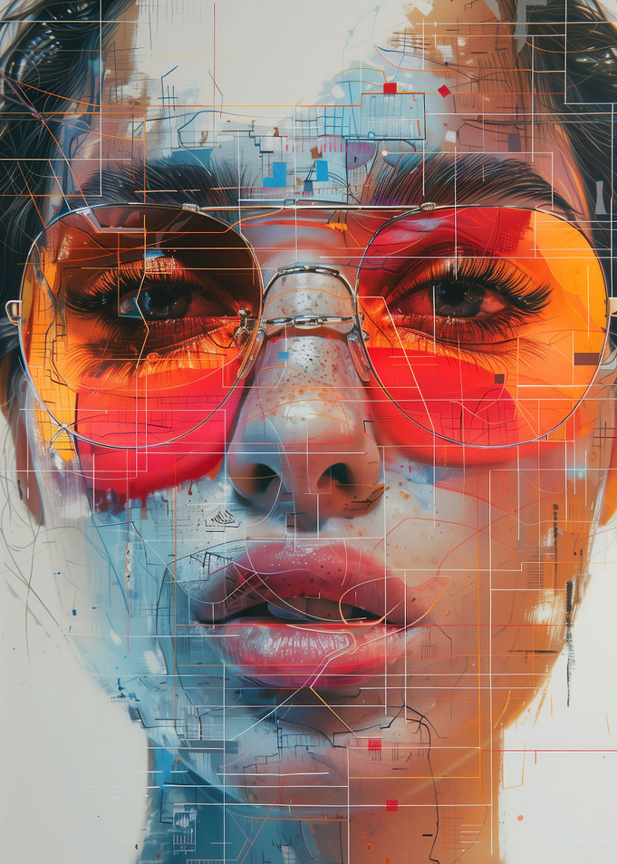 Poster collage with face