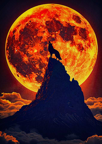 wolf moon red
