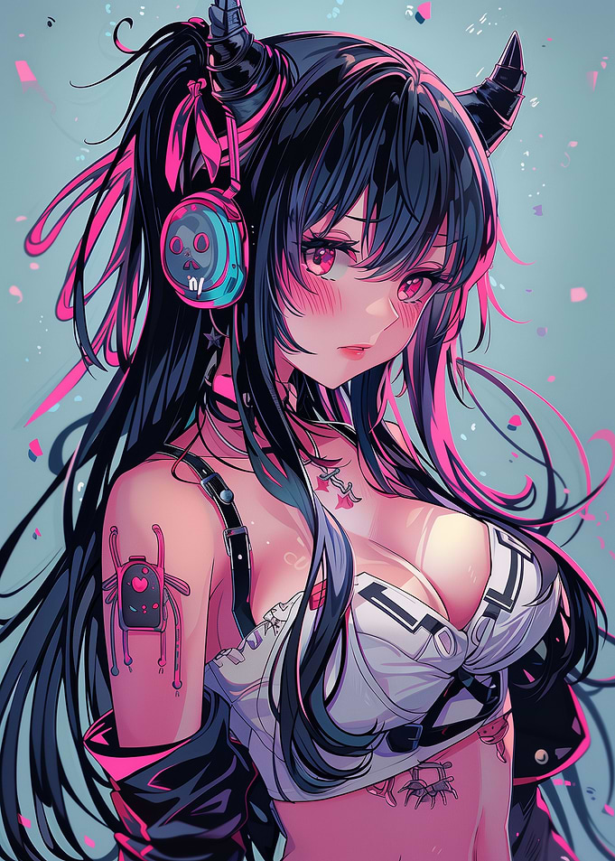 Red Horn Anime Girl