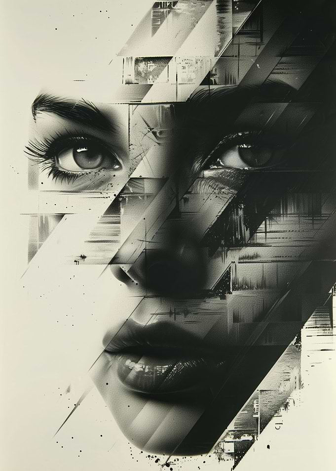 Poster collage with face