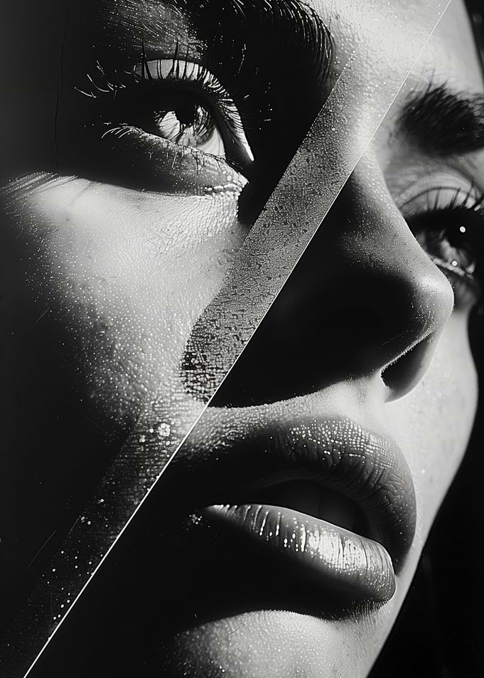 Poster collage with face