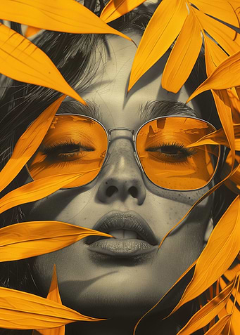 Poster collage with face