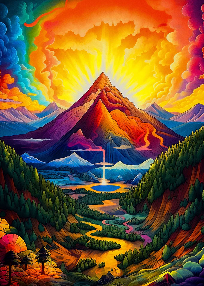 psychedelic mountain