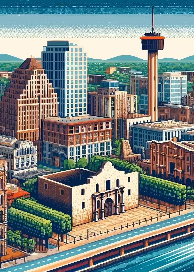 San Antonio Pixelized City