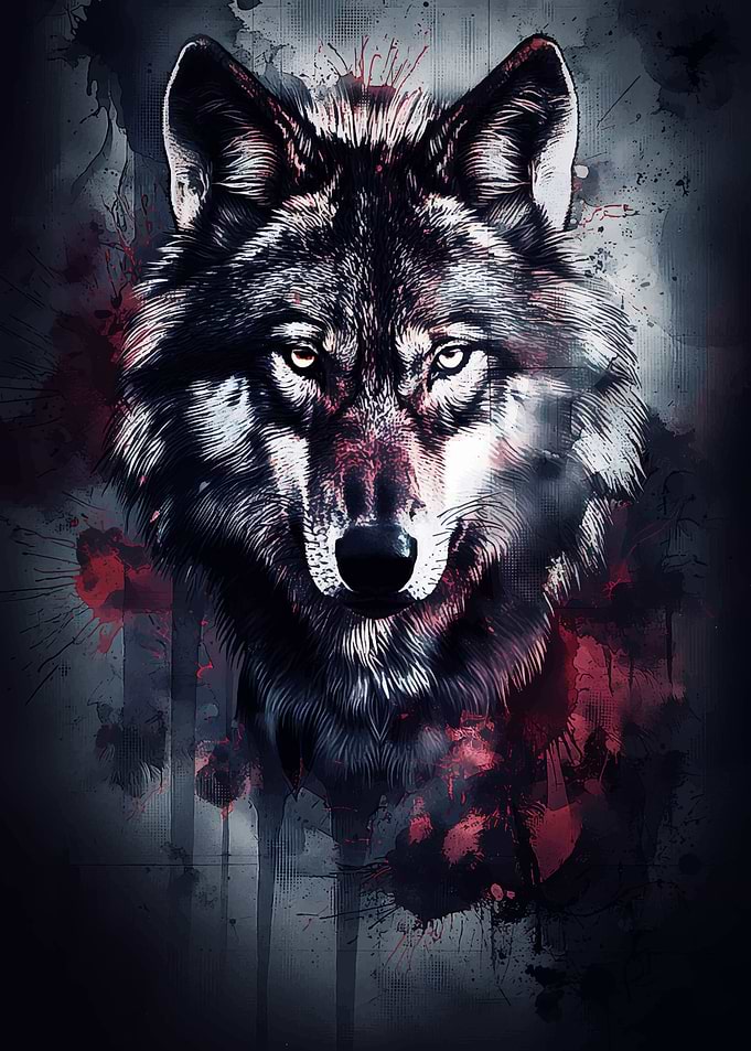 Red Eyes Wolf Guardian