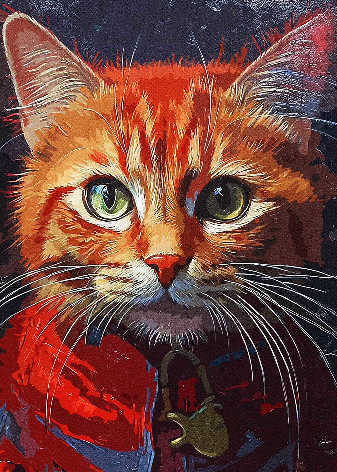 Colorful Vintage Cat