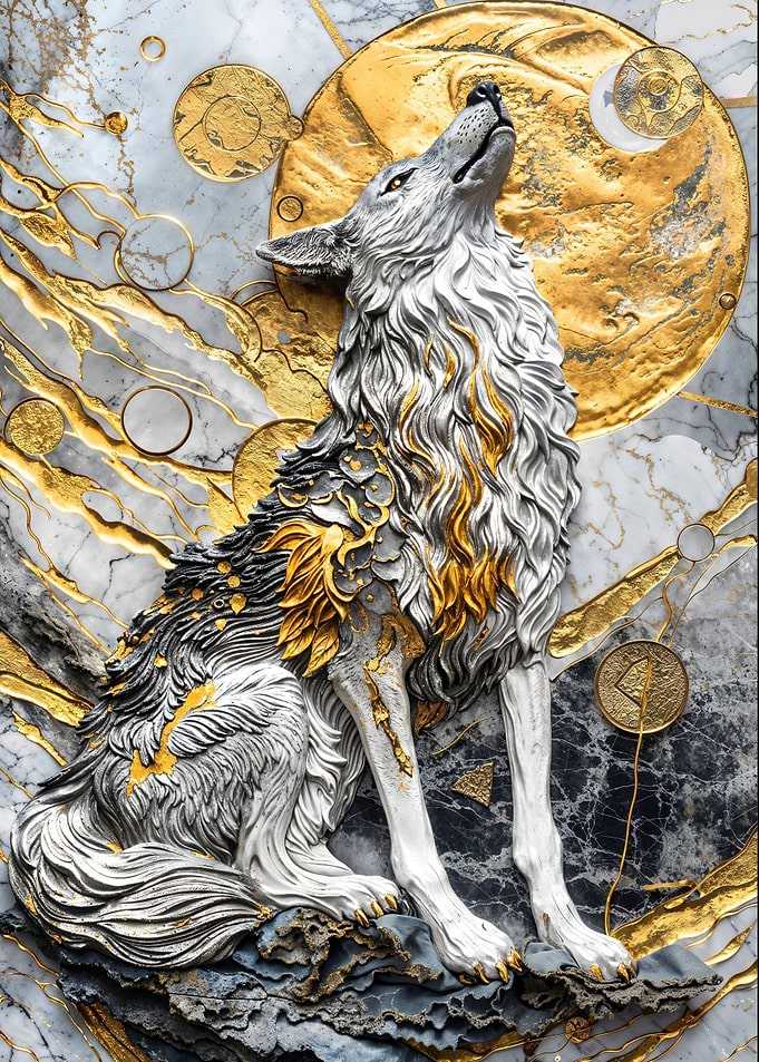 Golden Moonlight Wolf