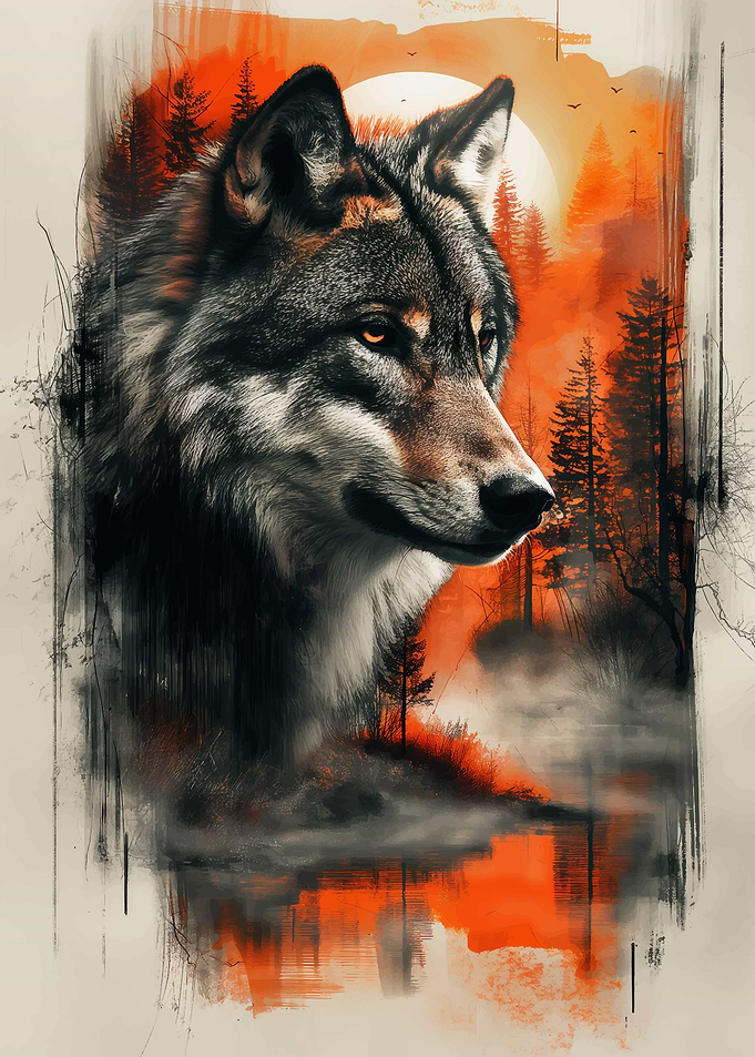 Howling Pixel Wolf