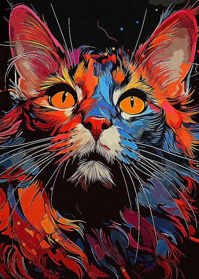 Painting Colorful Cat
