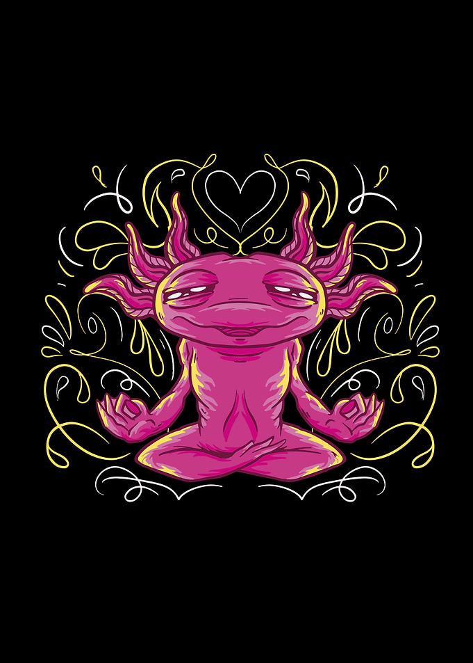 Lustiges Axolotl Yoga