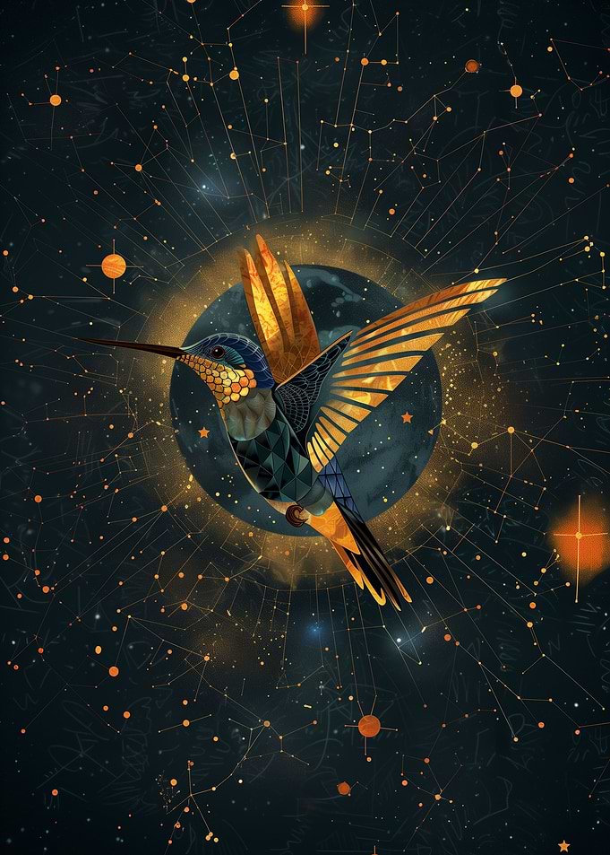 geometric humming bird
