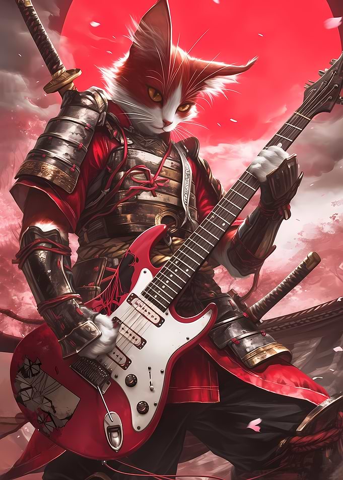 Red Cat Samurai Guitarist