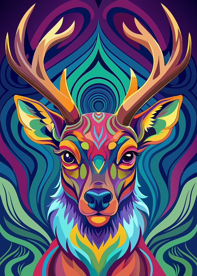 Psychedelic Deer Animal