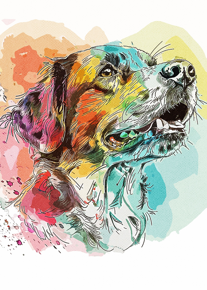 Painting Colorful Dog