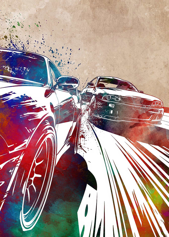 Car racing sport art