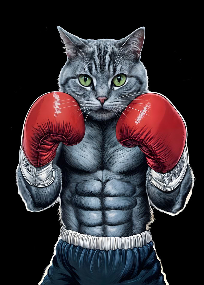 boxing cat