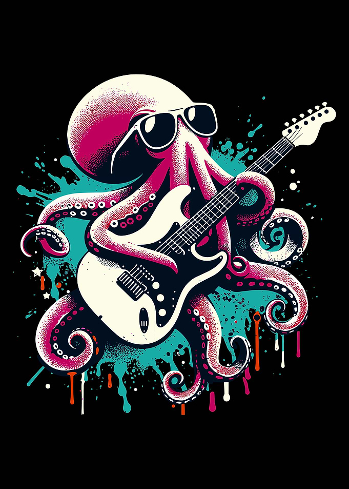 Guitar Octopus Rock Music