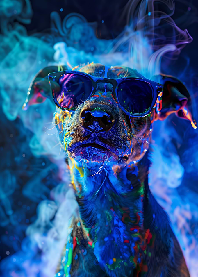 Dog In Colorful Paint