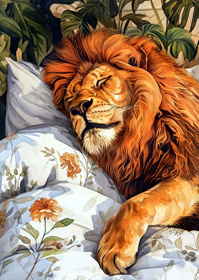 Lion wild cat animal art