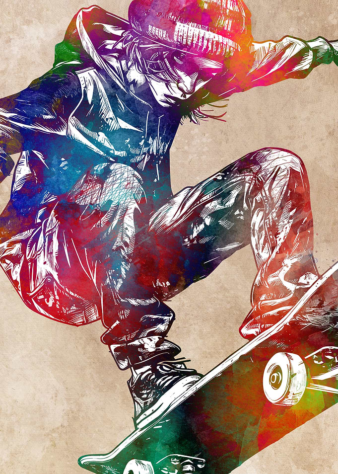 Skateboard sport art