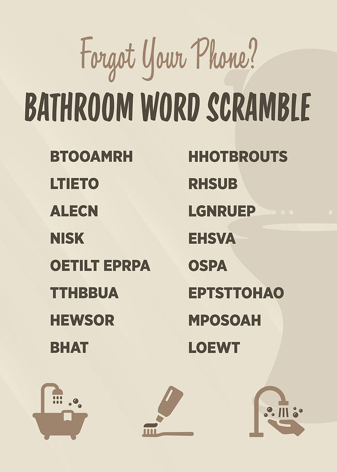 Bathroom Word Scramble