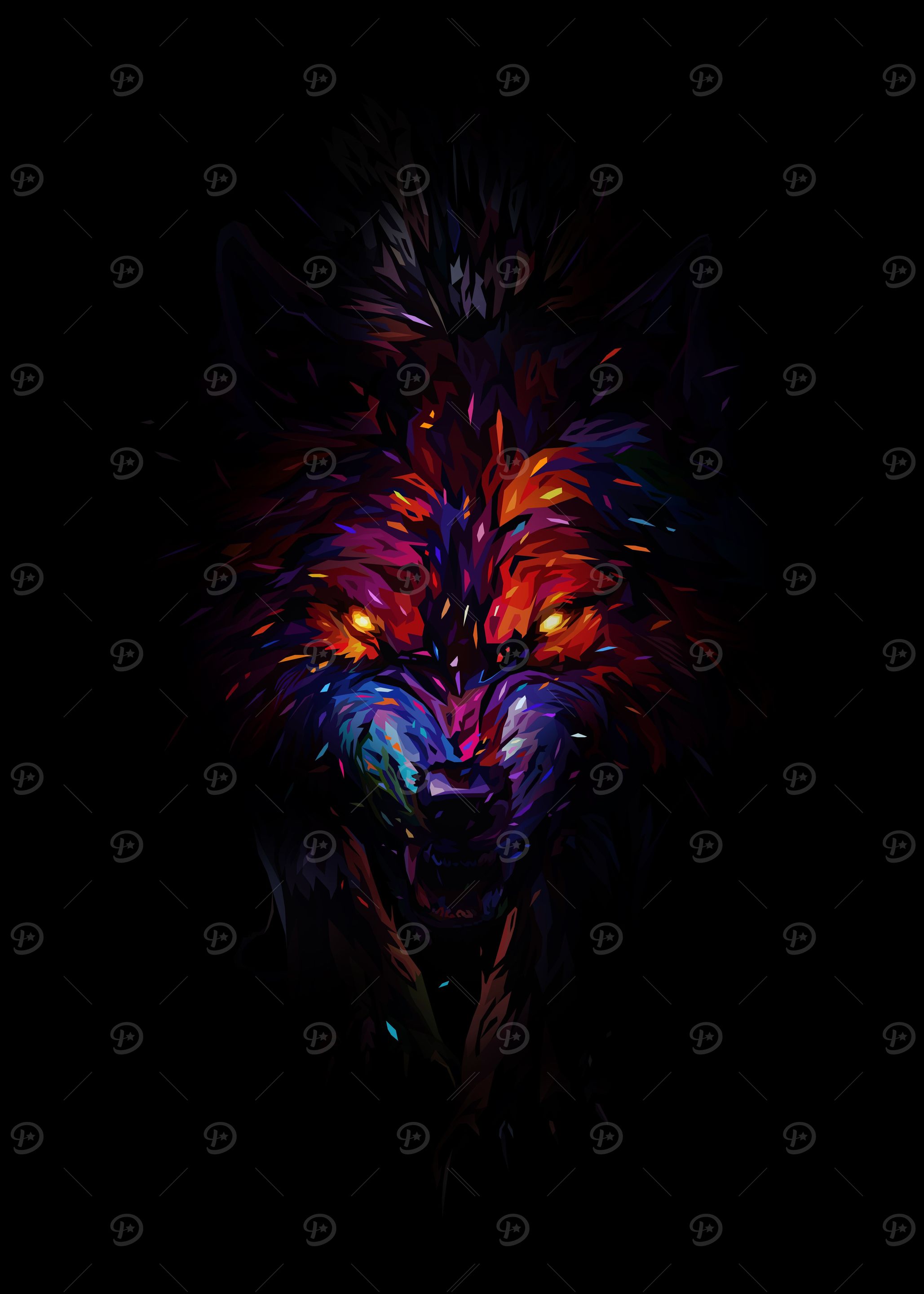 Black Wolf Abstract