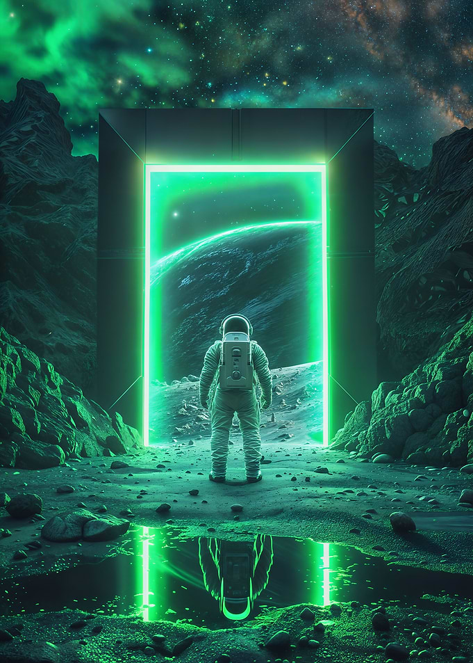 Green Space Neon Portal