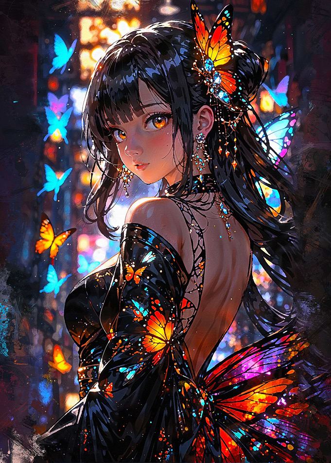 A Butterfly Anime Girl