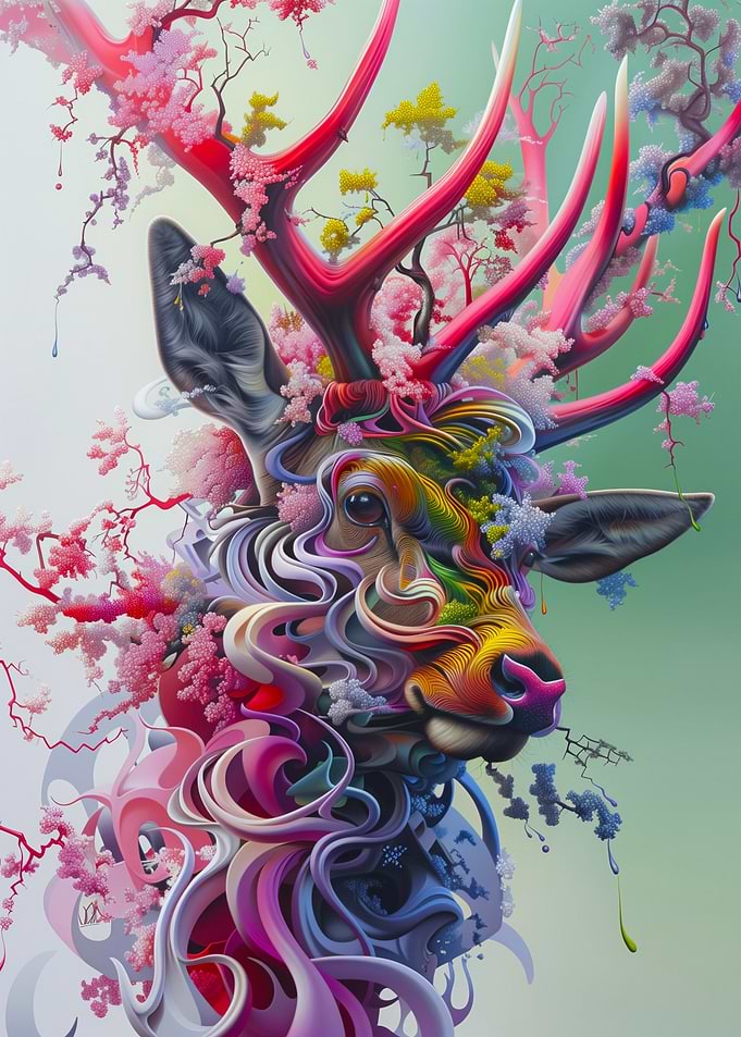 Pink deer antlers